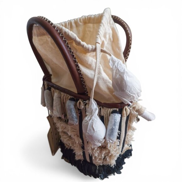 Figue San Filipe Mini Tuk Tuk Bag NWT Boho Embellished Tote Italy $395 - Picture 5 of 10